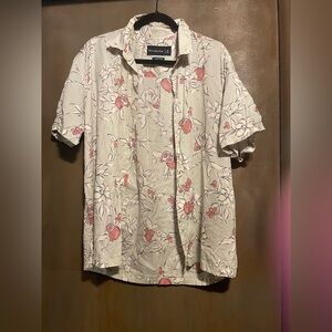 Abercrombie & Fitch Floral Button Down Shirt in Cream and Pink